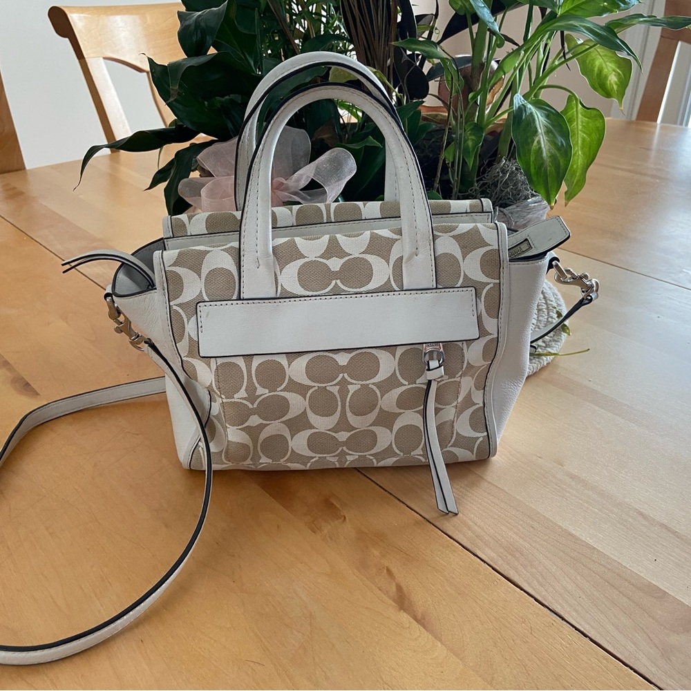 Coach Beige Signature Tote Bag